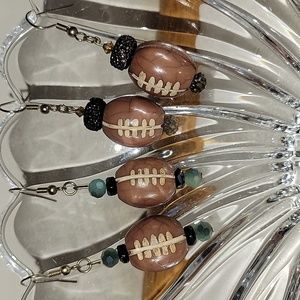 Handmade Football Earrings